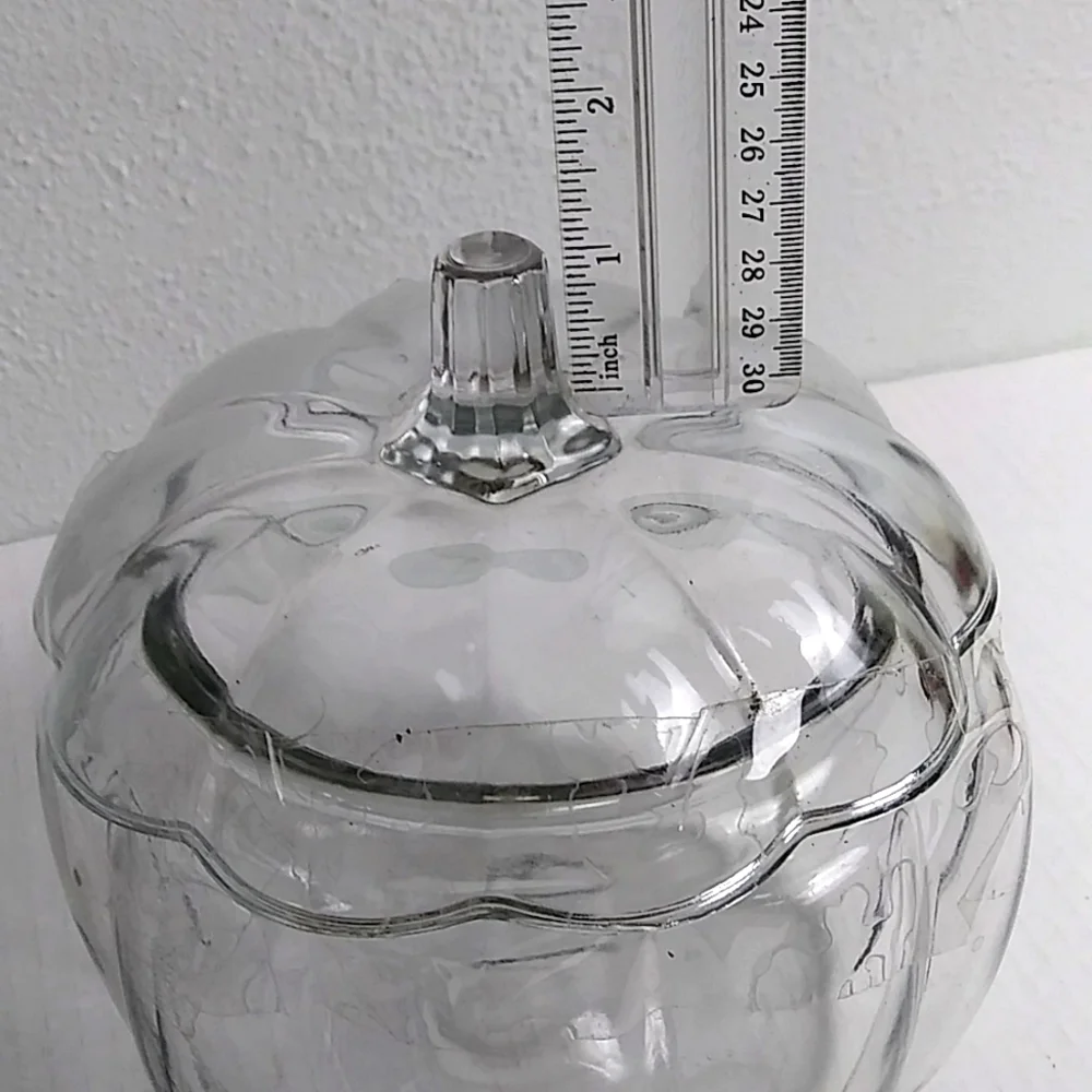 Anchor Glass Pumpkin Candy Jar Clear Glass Holiday Party